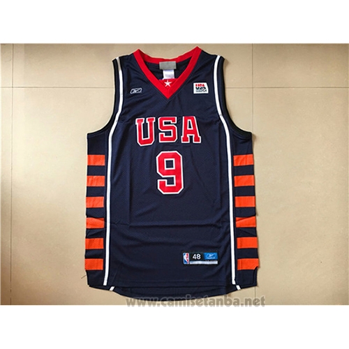 Camiseta USA 2004 Lebron James #9 Azul